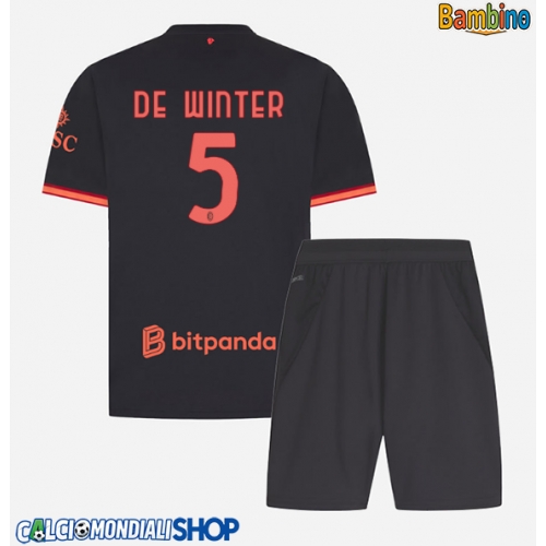 Maglie da calcio AC Milan Koni De Winter #5 Terza Maglia Bambino 2026-27 Manica Corta + Pantaloni corti)